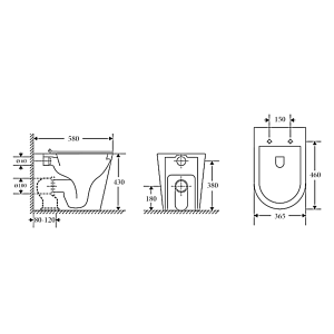 Milan toilet technical drawing