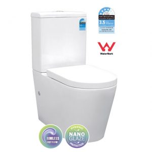 Eros Short Projection Comfort Height Back To Wall Toilet & Seat