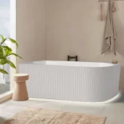 Genova-Noveen fluted left corner bathtub