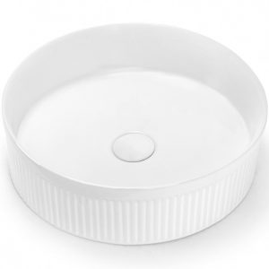 BA900MW — Above Counter Basin (Grooved) in Matt White