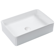 BA920MW — Above Counter Basin (Grooved) in Matt White